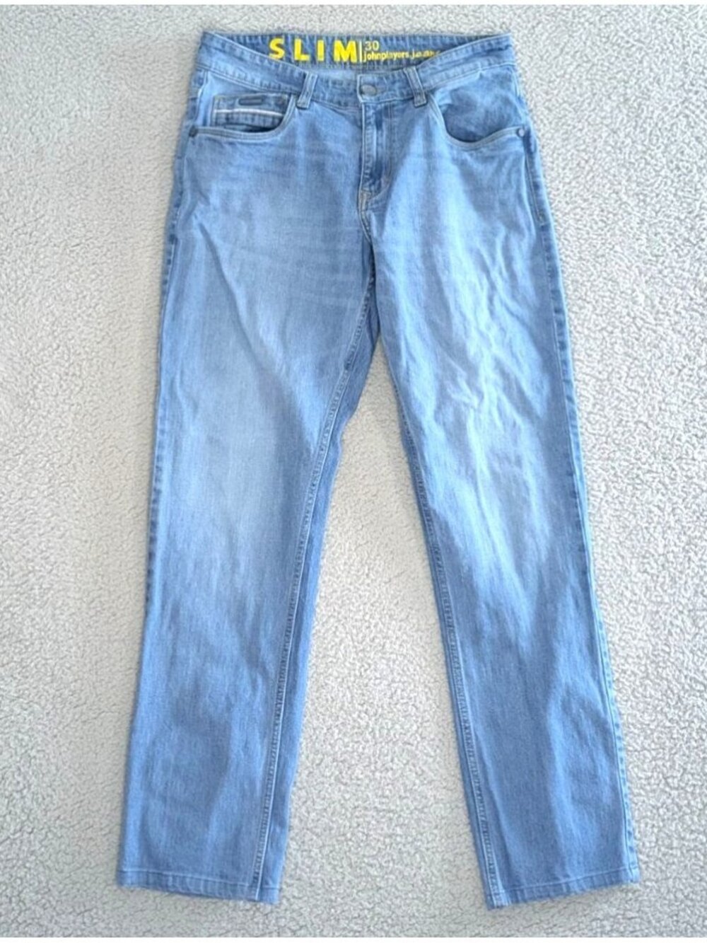 John Players Size 30 Slim Fit Light Blue Denim Jeans Cotton Stretch